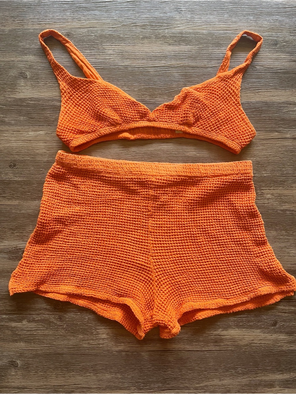 Donni Waffle Knit Set- Bralette and Shorts